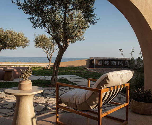 The Echo Of The Sea Beachfront Villa terrace with sea view