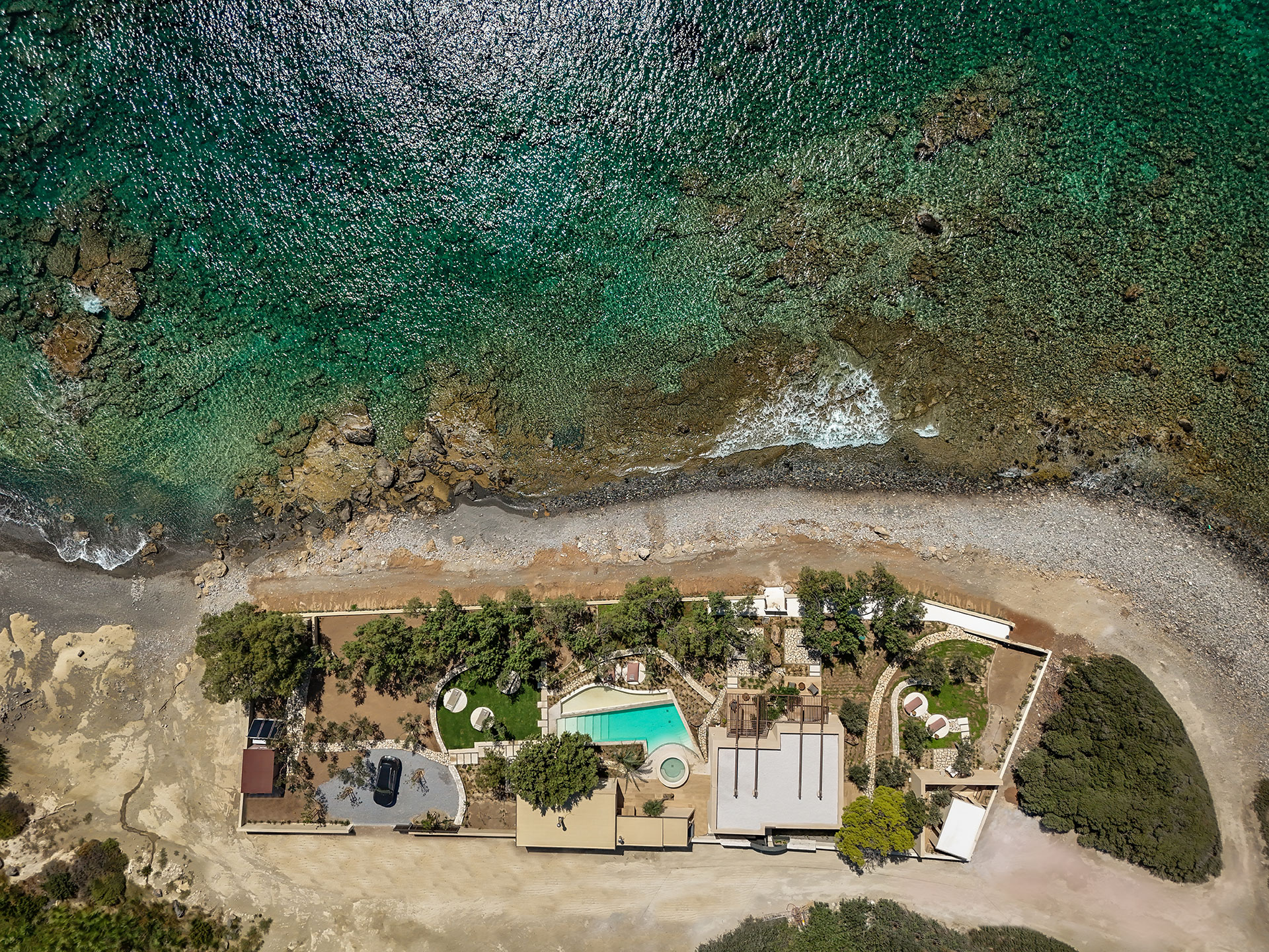 The Echo Of The Sea Beachfront Villa top-down view of the villa
