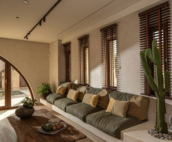 The Echo Of The Sea Beachfront Villa living room large sofa